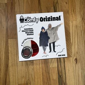 Nib The Comfy Original Wearable Blanket Sherpa-Lined Red Checkered One Size